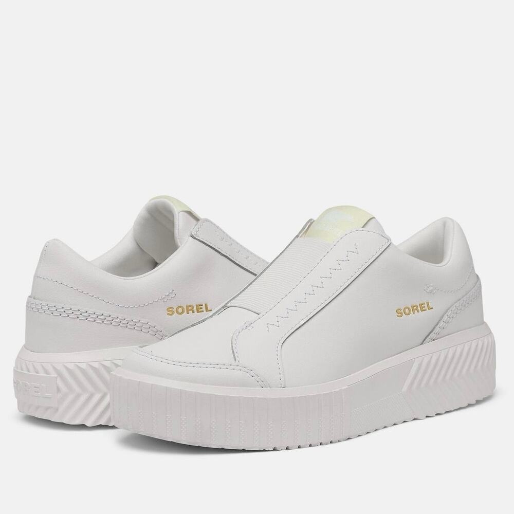SOREL ONA Ave Women’s Slip-On Sneakers White Sea Salt Sz 8.5 Minimalist